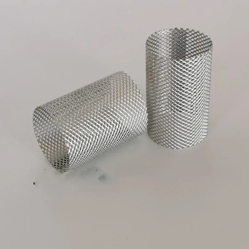 2PCS FreeShip SS304 stainless steel metal Y filter Pipes Mesh Cylinder with Holes Pattern Water Food Grade