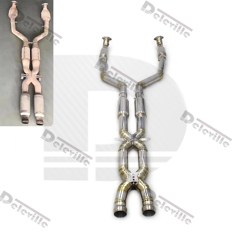 

Titanium Mid Exhaust Pipes With Resonators For BMW M3 E90/E92/E93 4.0L 2007-2013 S55 Titanium Mid Pipe Exhaust Downpipe