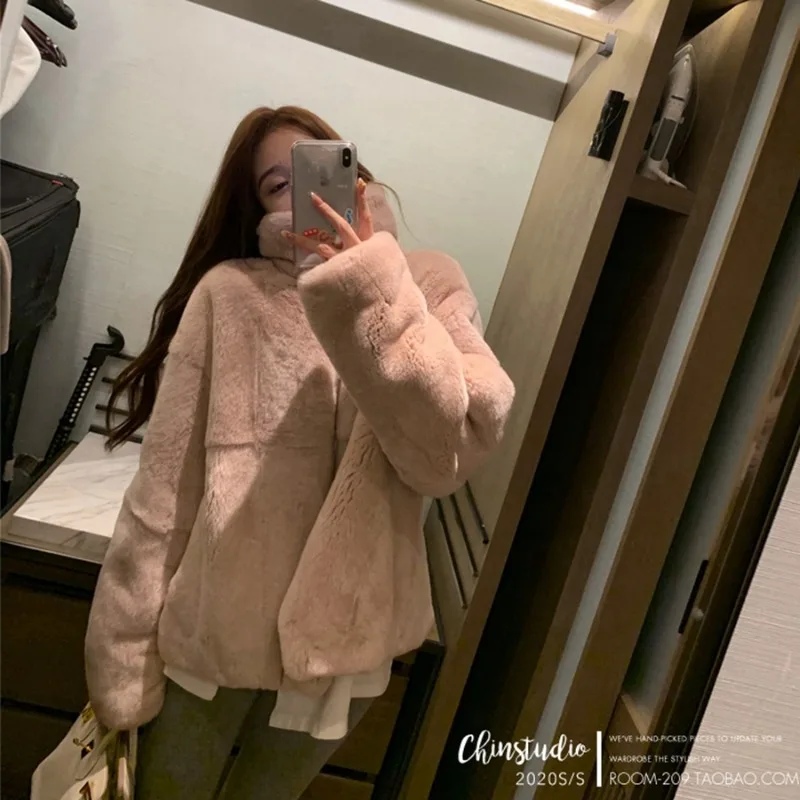 

Loose Plush Standing Collar Lamb Wool Jacket 2023 Autumn/winter New Women's Loose Casual Warm Jacket Top Female Clothing