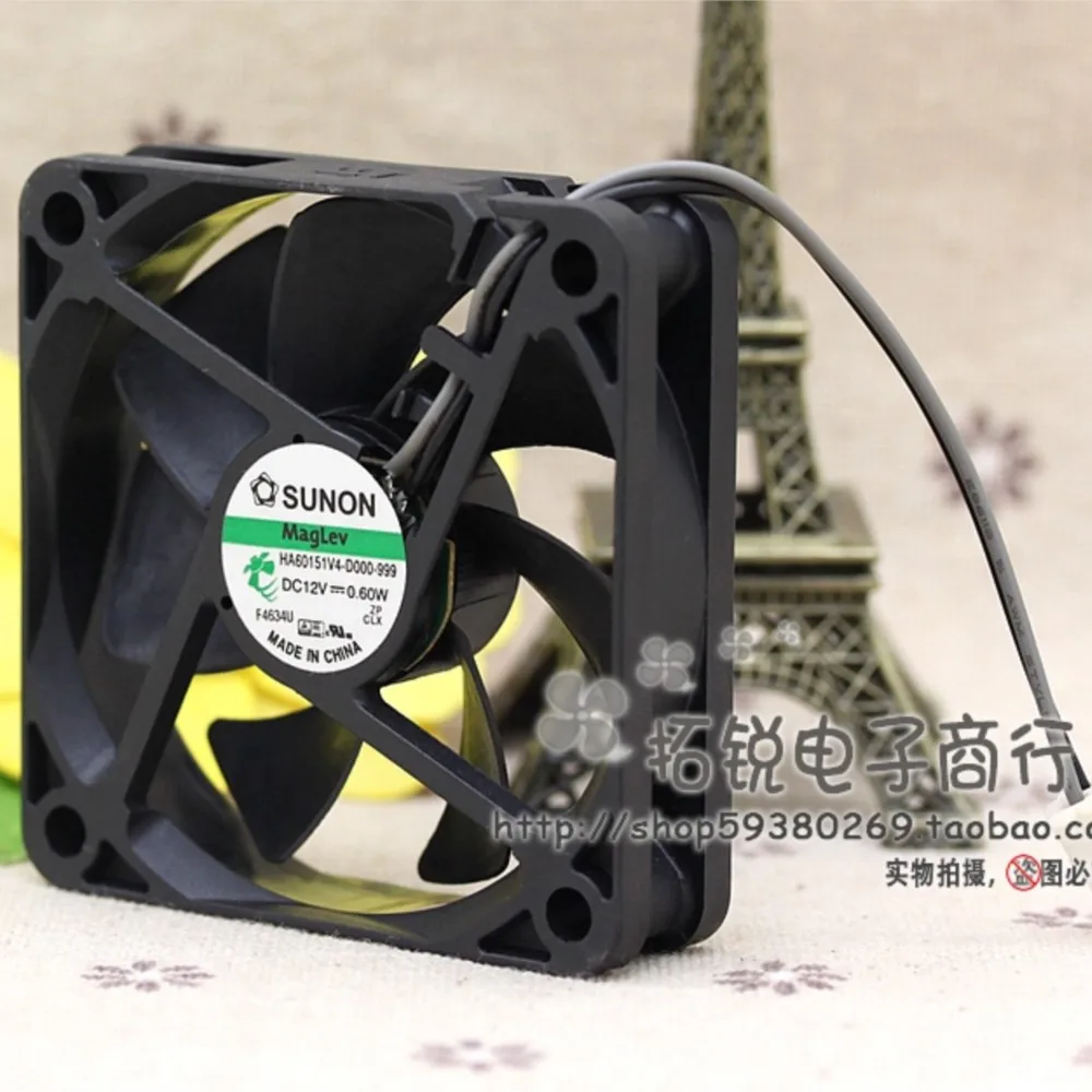 SUNON HA60151V4-D000-999 초저소음 선풍기, 전자 제품용 고성능 냉각, 60mm 선풍기, 12V, 0.60W, 6cm