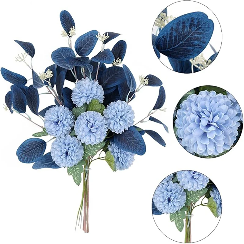 45 cm Eukalyptus Künstliche Blumen Blumenstrauß Dekoration Gefälschte Ornament Tisch Home Room Decor Garten Party Herbst Brautstrauß – Detail 6