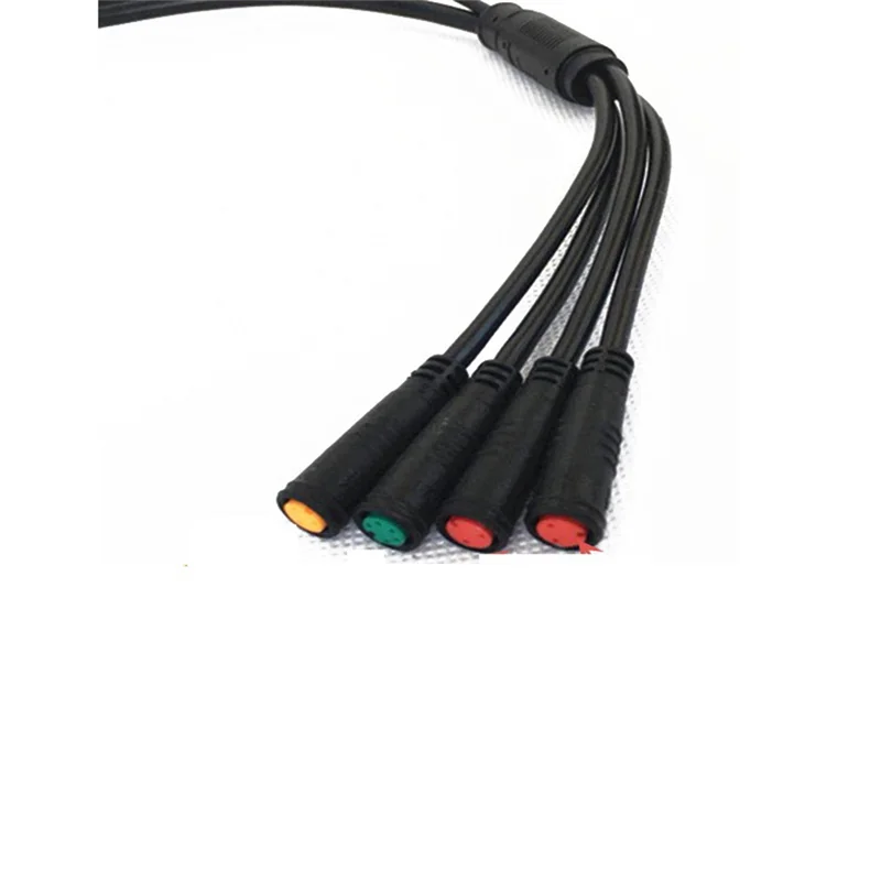 Cabo de extensão para bicicleta elétrica 1t4, conector à prova d'água para exibição de freio de bicicleta elétrica, acelerador, ciclismo