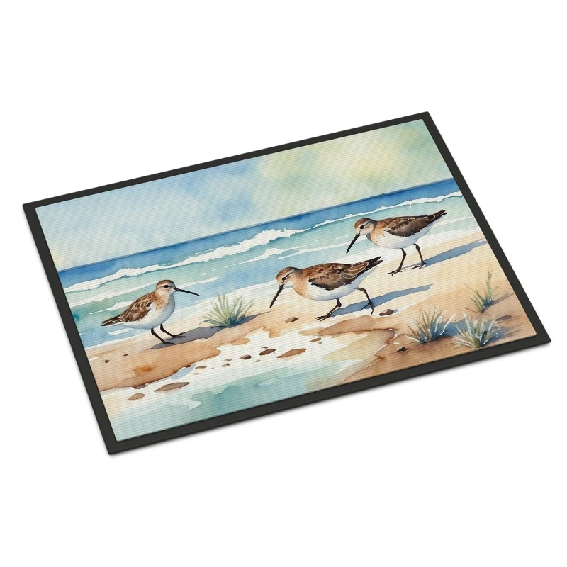 

Seaside Sandpiper Art Door Mat - Indoor Outdoor Non-Slip Washable Entryway Rug Decorative Floor Mat for Living Room Bedroom