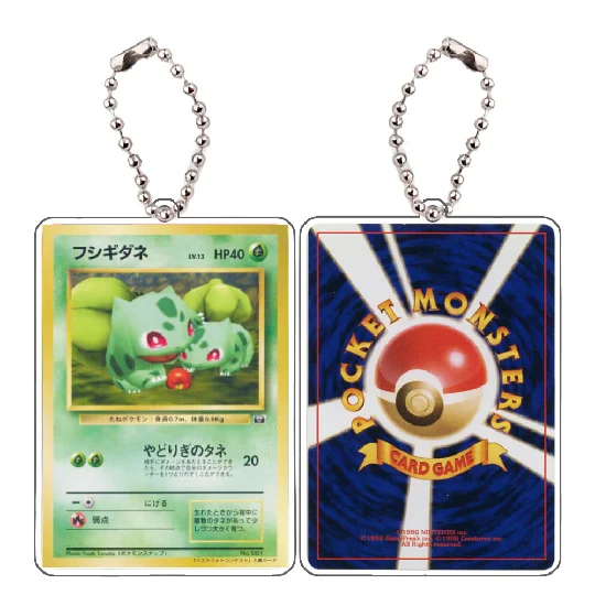 Pokemon Old Card Camera Squirtle Charmander Self Made Card Shape Acrylic Keychain Pendant Anime Classics Game Collection Toy