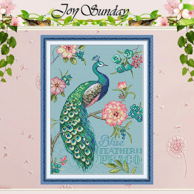 

Peacock on a Branch Patterns Counted Cross Stitch Set DIY 11CT 14CT 16CT HD Stamped DMC Cross-stitch Kit Embroidery Needlework