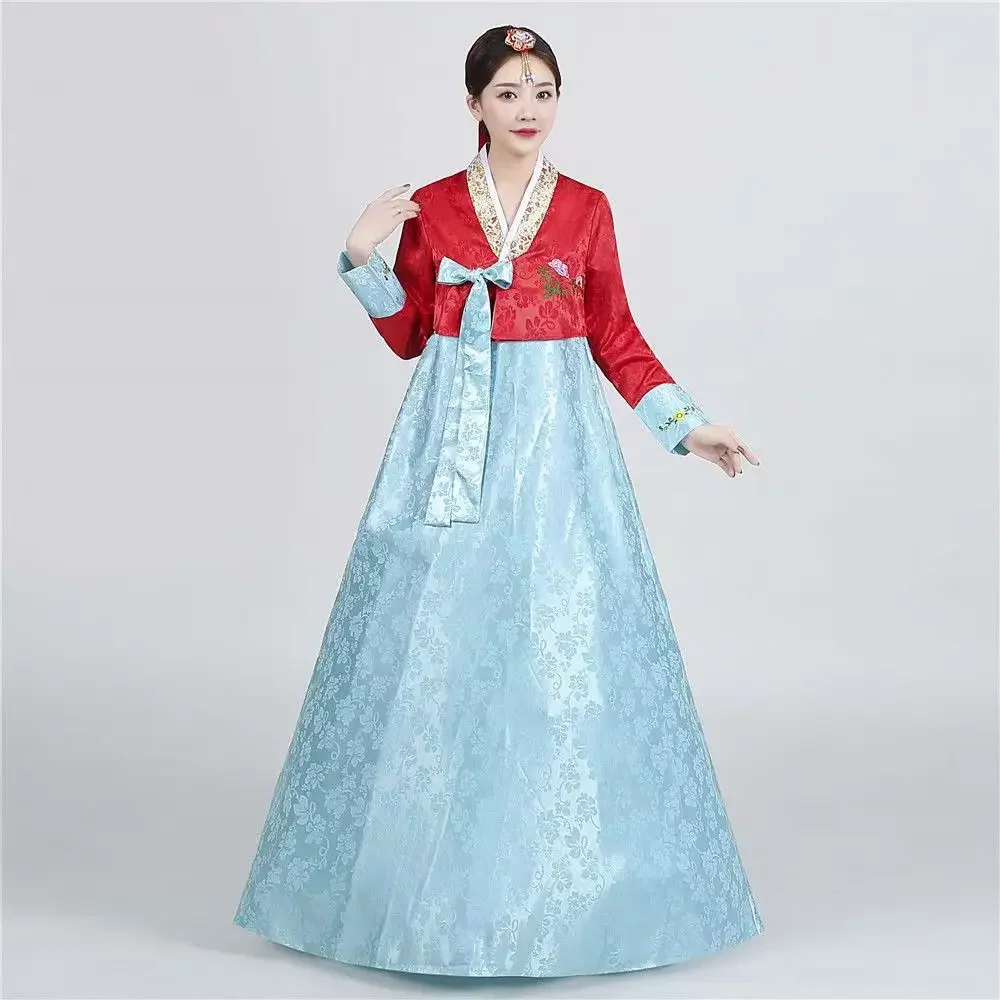 

2025 New Hanbok Dress Long Dress Retro Court Korea Stage Performance Wedding Dance Dress Korean Ancient Costume Clothing Women