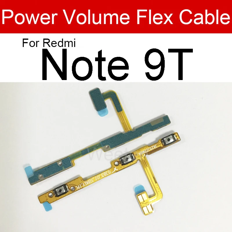 Botón lateral de volumen, tecla de encendido y apagado, Cable flexible para Xiaomi Redmi Note 3, 4, 4X, 5, 5A, 6, 7, 8T, 9, 9T Pro, 9s, 4G, 5G,