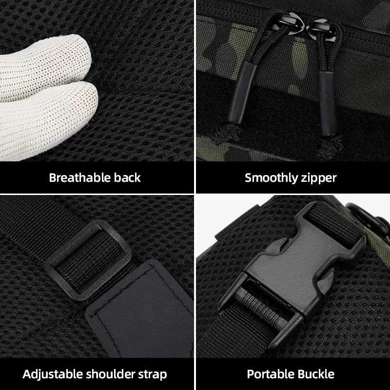 Tactical Men's Chest Bag Fishing Vest Backpack Travel Molle Nylon Camping Climbing Backpack Outdoor Vest Rig Fanny Pack Bags