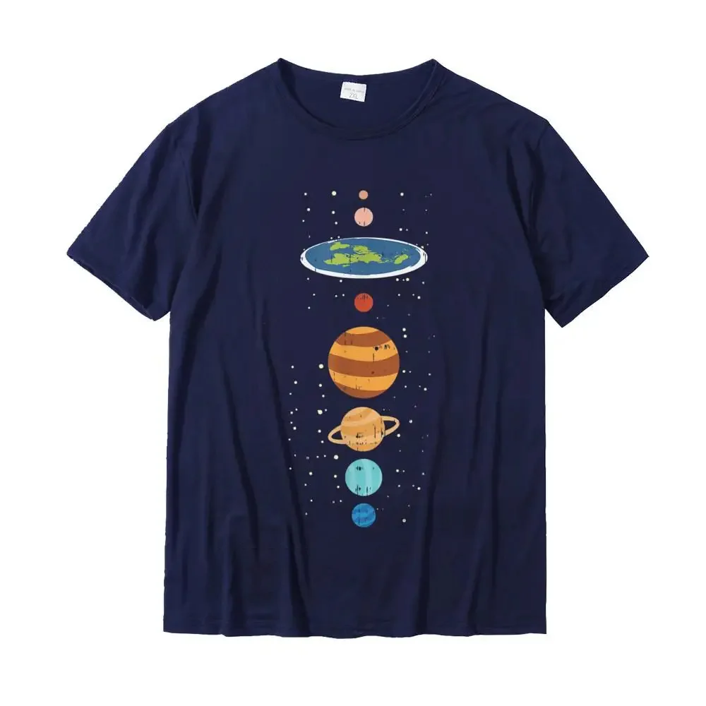 Flat Earth And Planets Funny Conspiracy Theory Earthers Gift T-Shirt Cute Men T Shirt Cotton Tops Tees Camisa Fashion Streetwear