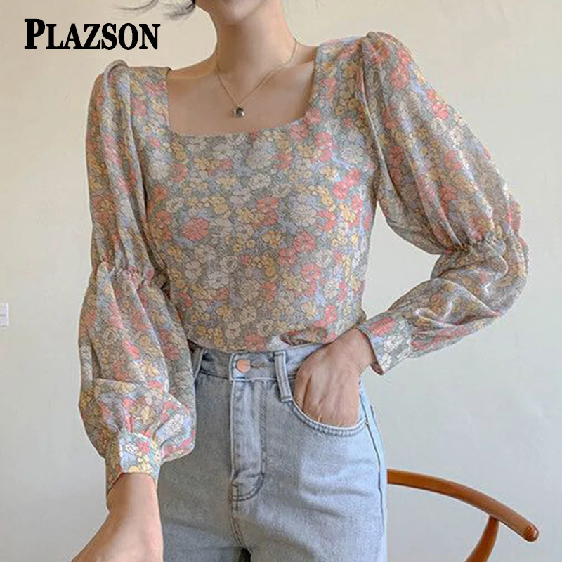 Floral Printing Ladies Summer Shirts Women\'s Blouses Spring Autumn Long Sleeve Shirts Tops Blusas Mujer ropa de mujer ofertas