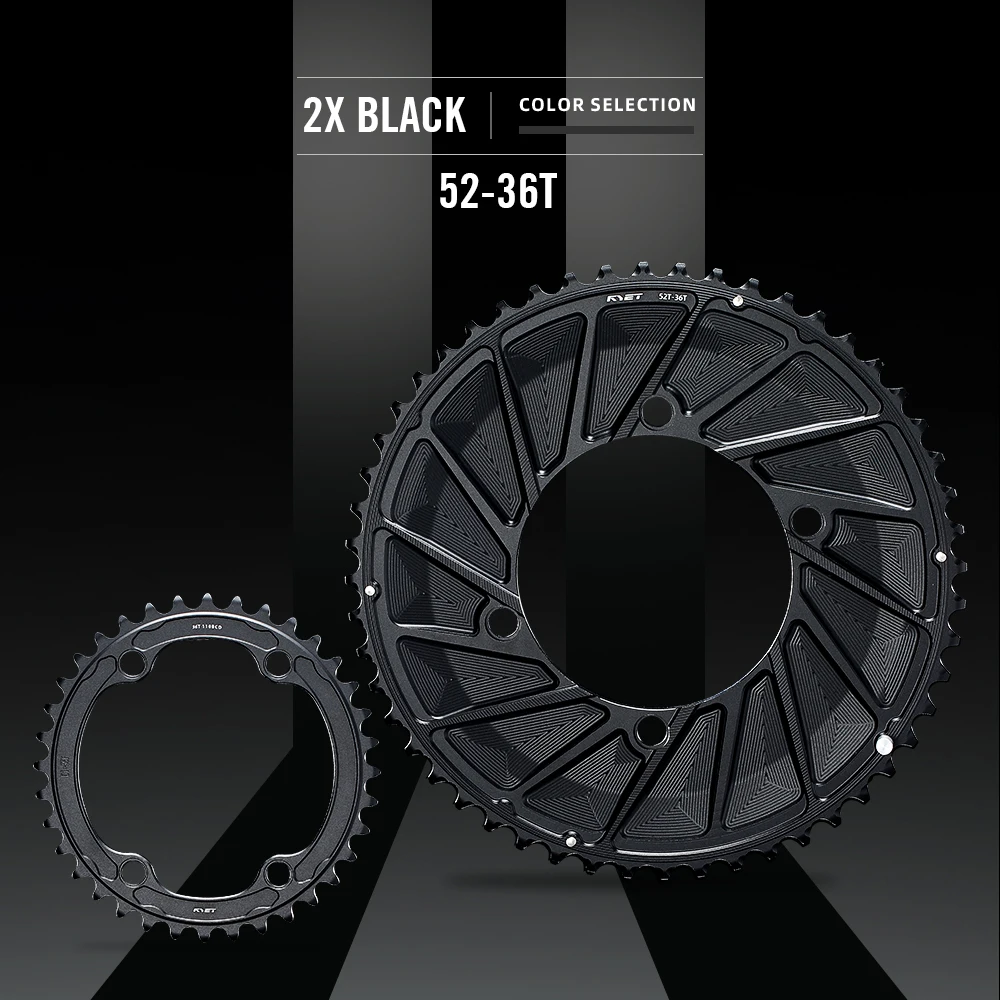 RYET Aero Racefiets Kettingblad 50-34T 52-36T 54-40T 56-42T Fietskettingwiel Compatibel met 1&2x11/12 Versnellingen voor Racefietsen & TT Fietsen