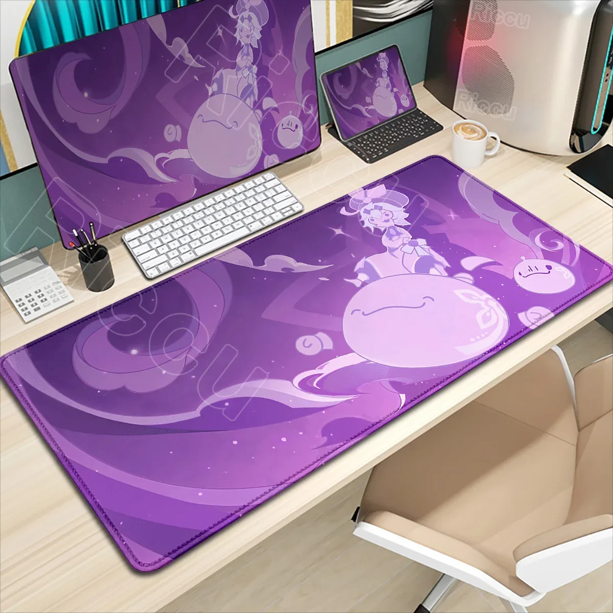 لوحة ماوس ألعاب للكمبيوتر المحمول من Genshin Impact All Sumeru بطباعة عالية الدقة من Nahida Nilou Wanderer مقاس XXL Anime DeskMat