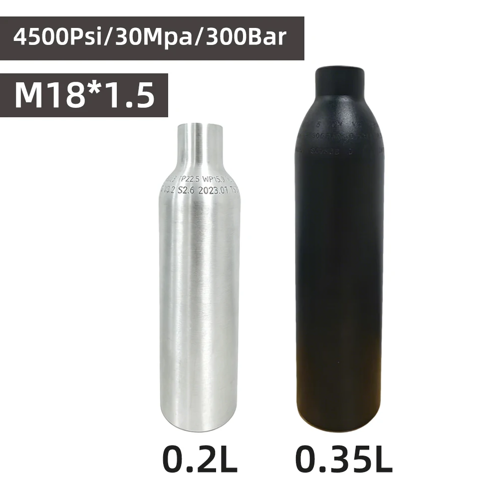 

Empty 0.2L 0.35L 0.5L Aluminum CO2 Air Tank Safety explosion-proof High Pressure Soda Bottle Filling Tank Cylinder M18x1.5