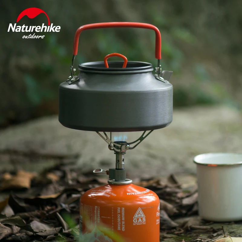 Naturehike Kettle Outdoor Portable Teapot Heatable Kettle Short Whistling Tea Kettle Coffee Tea Hiking Camping Cooking 1.45/2L