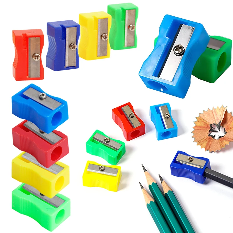 

5/10/20PCS Pencil Sharpener Random Mixed Color Plastic Single Hole Manual Pencil Sharpeners Useful Stationery Student Favors ZYF