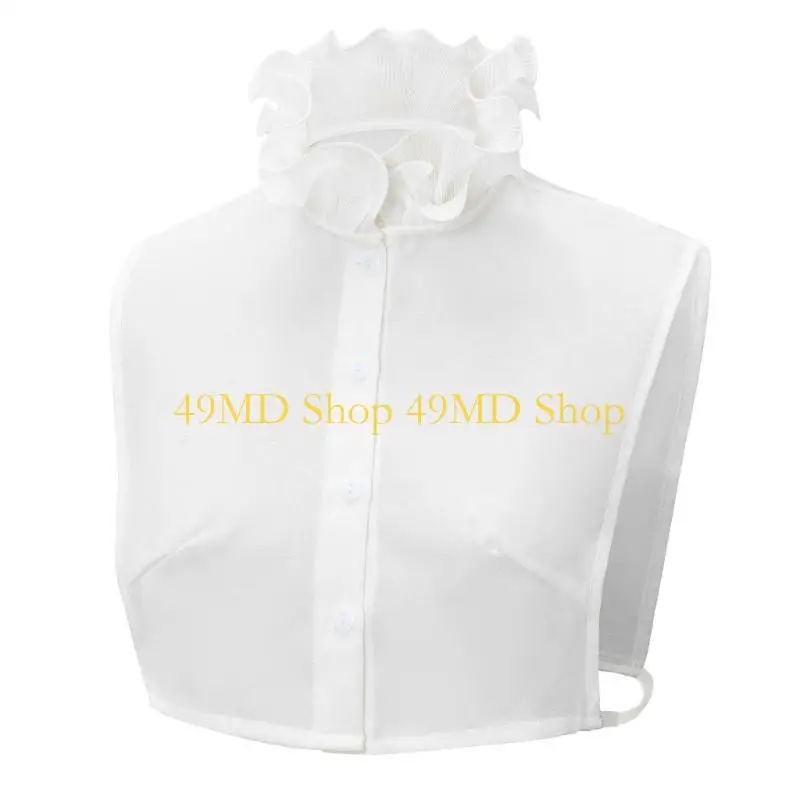 49md-vintage-elegant-ruffle-stand-fake-collar-half-shirt-and-faux-cuffs-set-for-women