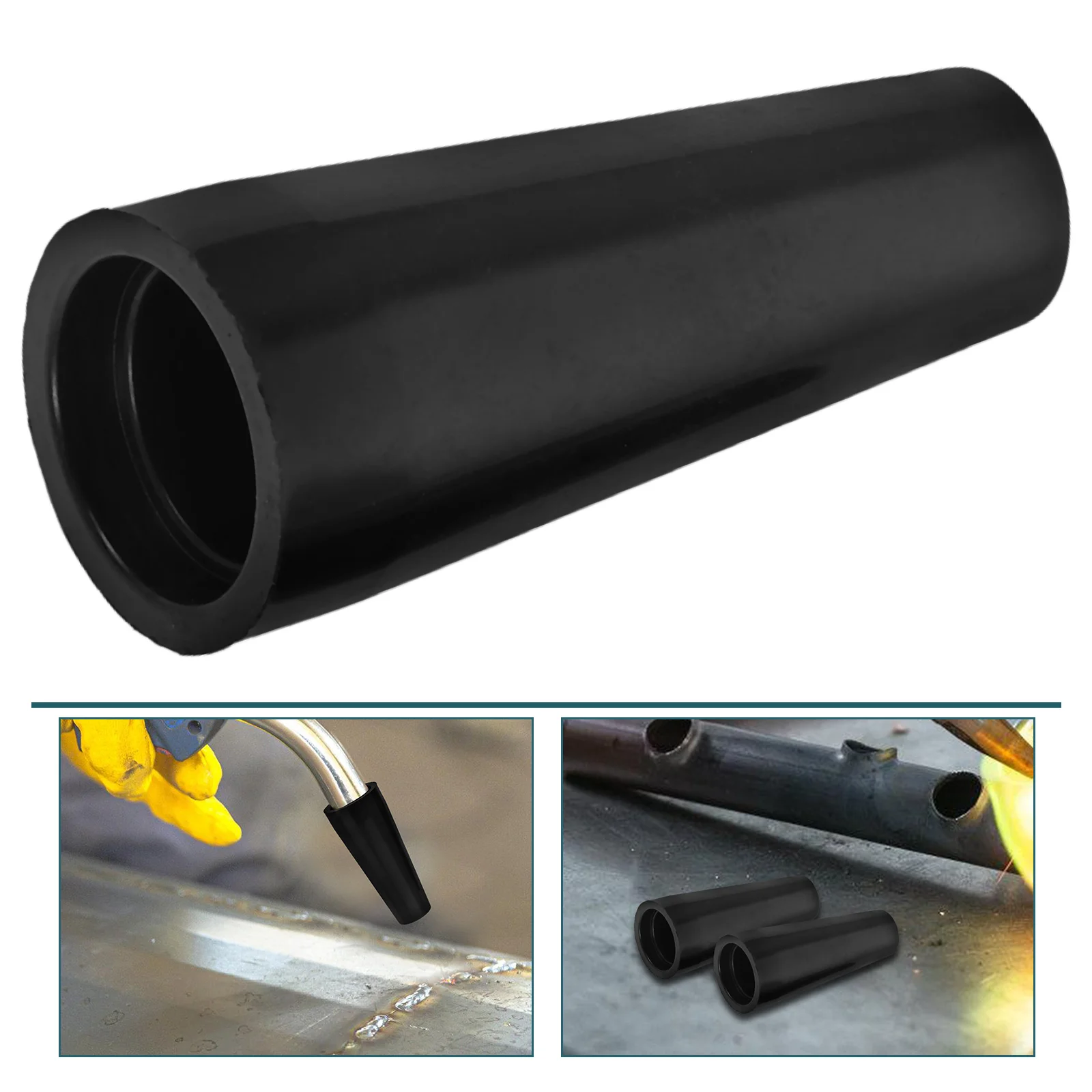 Kit de boquillas de soplete de soldadura, varilla conectora de repuesto de soldadura con protección de Gas, refrigeración de plástico negro conductor duradero, 2 uds.