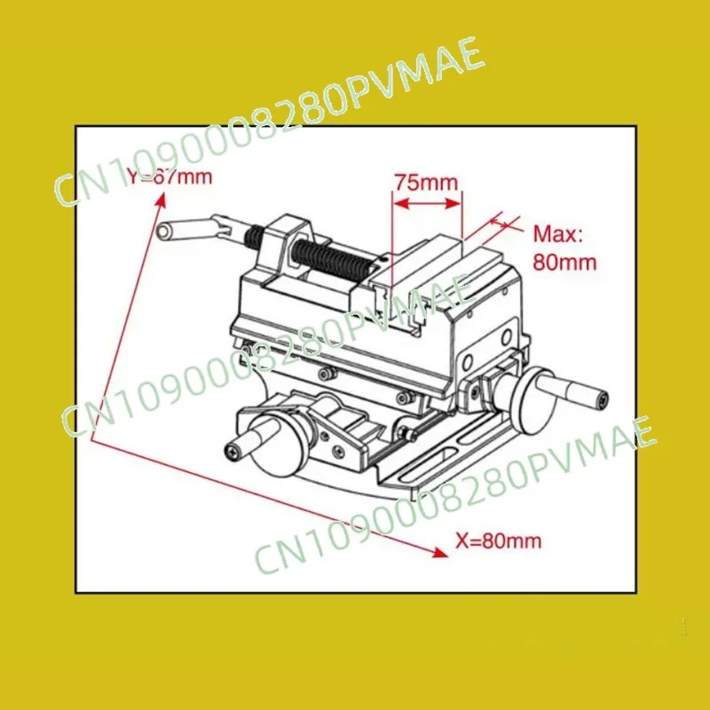 Rotating cross pliers, multi-functional mini cross work sliding table milling machine, suitable for bench drill electric drill
