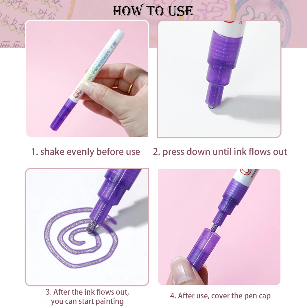 8 цветов/набор, маркеры для рисования