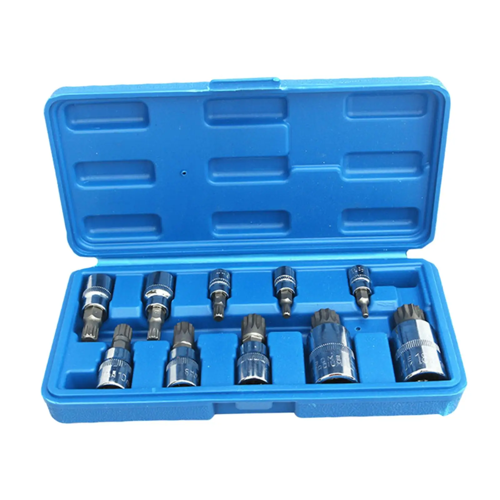 10x Triple Square Spline Bit Socket Hand Tool Tamperproof Bit 12 Point for Tightening Bolts Trucks Untightening Automotive
