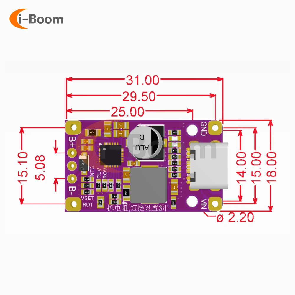 1PCS Wysokiej mocy baterii litowej Płyta ładowania 15W 2S/3S Bms Boost Moduł szybkiego ładowania Typ-C USB OC Szybkie ładowanie