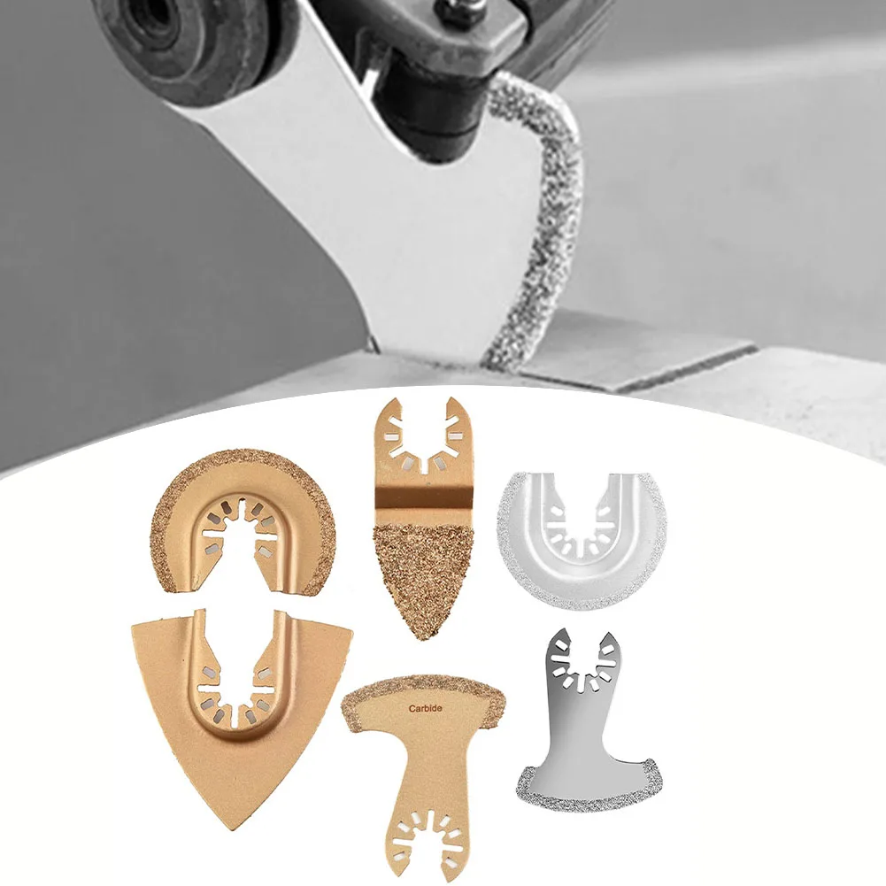 6pcs Oscillating Multi Tool Saw Blades For Tile Grout Mortar Concrete Universal Cutter Blade Multi Tool Blade