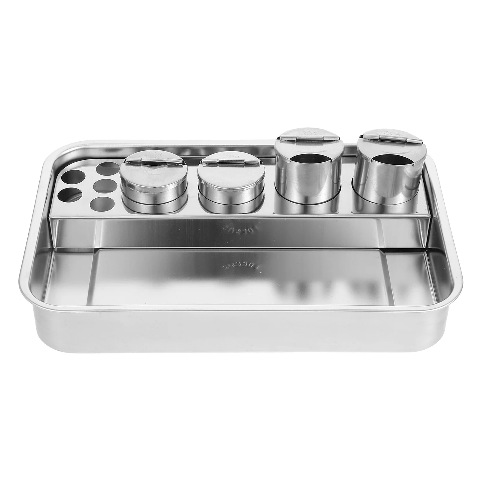 

Stainless Steel Medical Tray Thick Rectangular Multi-Use Treatment Dressing Change Tray Large Capacity for Clinic