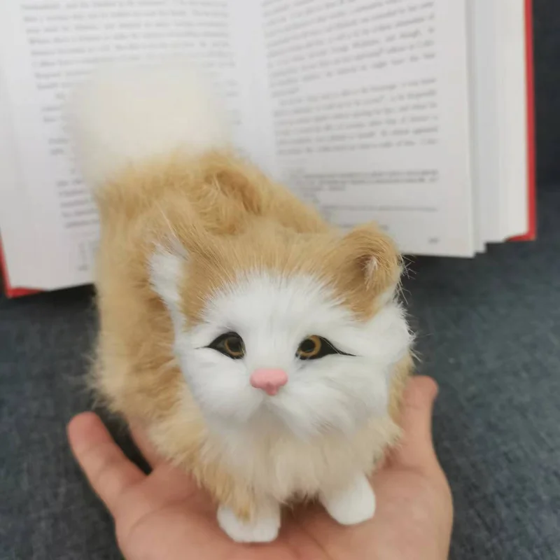 Simpatico gatto di simulazione peluche morbido modello di gattino farcito gatto finto animali realista per bambini ragazze compleanno regalo di san