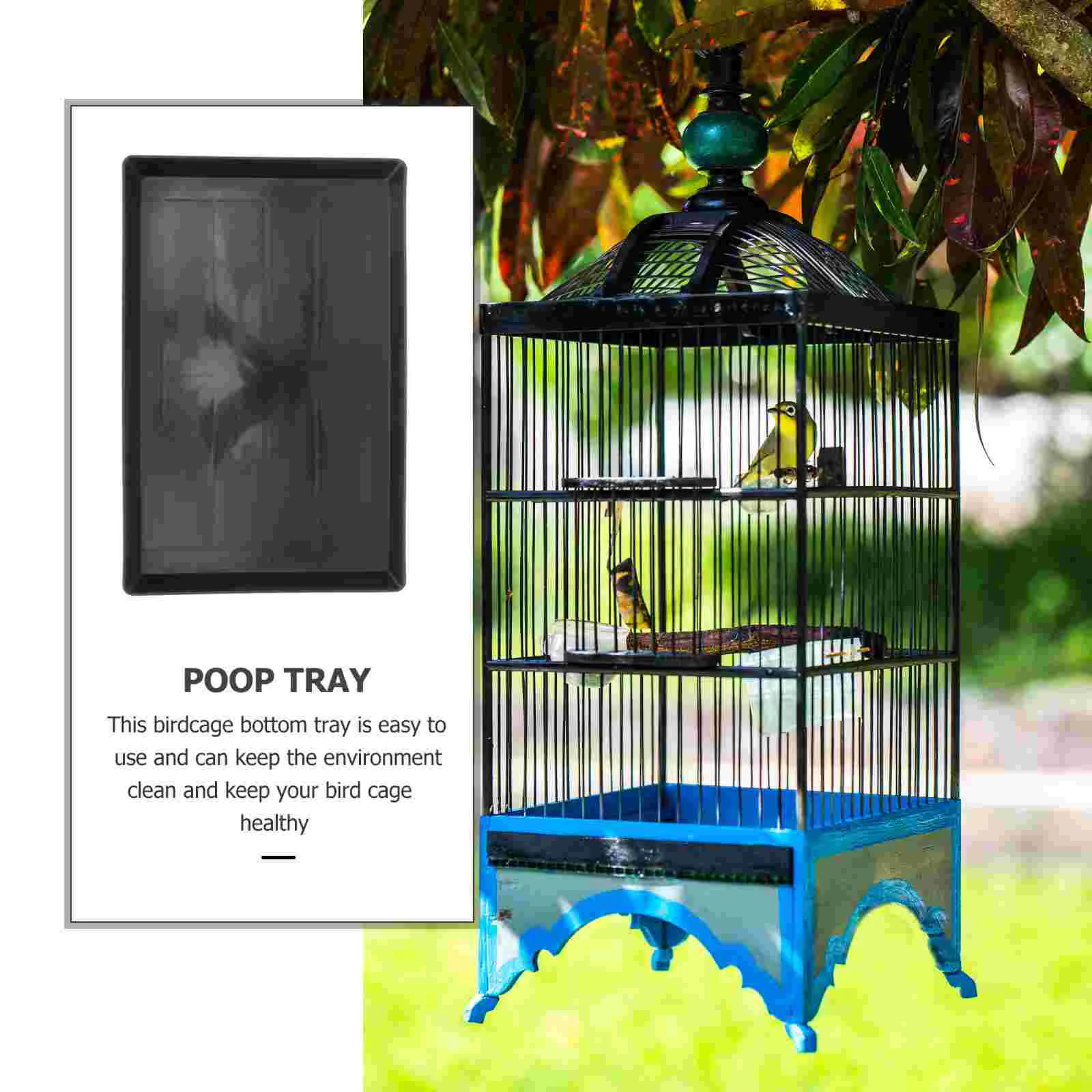 2 Pcs Cage Tray for Replace Large Dog Bird Toilet Pan Bunny Bottom Plastic Crate Litter Holders