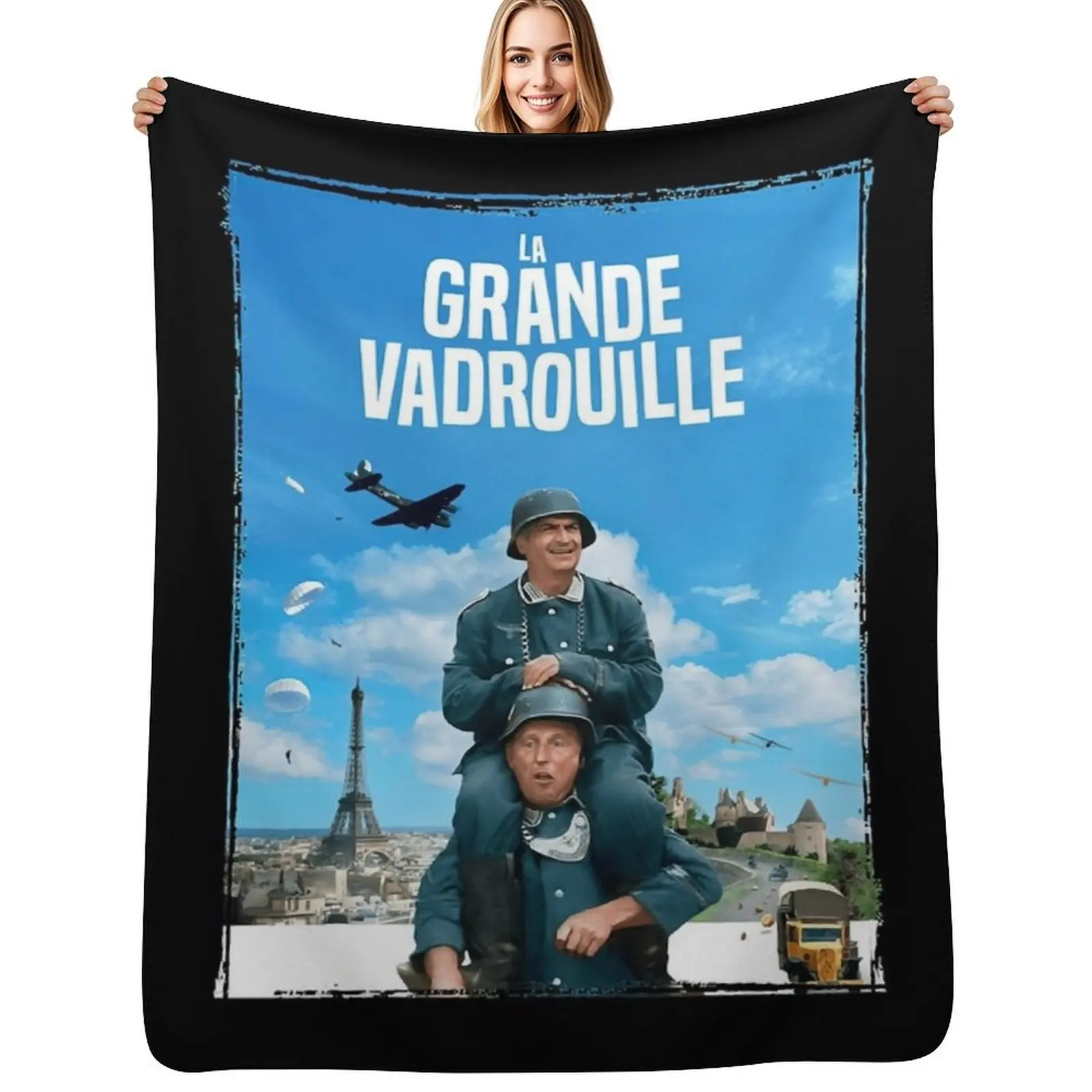 

Music Vintage Retro La Grande Vadrouille Vintage Photograp Vintage Throw Blanket Soft Plush Blanket as Housewarming Gift