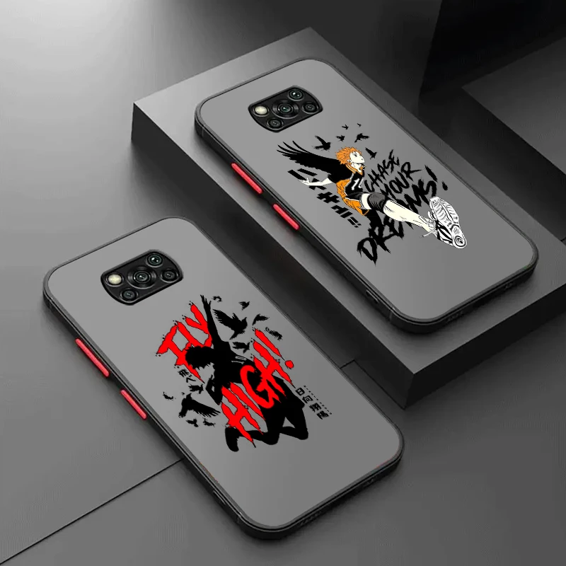 

H-Haikyuu Cute Art Frosted Translucent For Xiaomi Mi Poco X5 X4 X3 M6 M5S M5 M4 M3 F5 F4 F3 GT Pro 5G TPU Phone Case