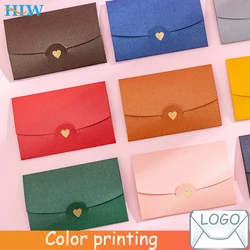 10 Pcs/lot 10.5*7CM Small Greeting Card Name Card Envelope Hot Stamping Love Pearlescent Paper Mini Envelopes Gift Envelope