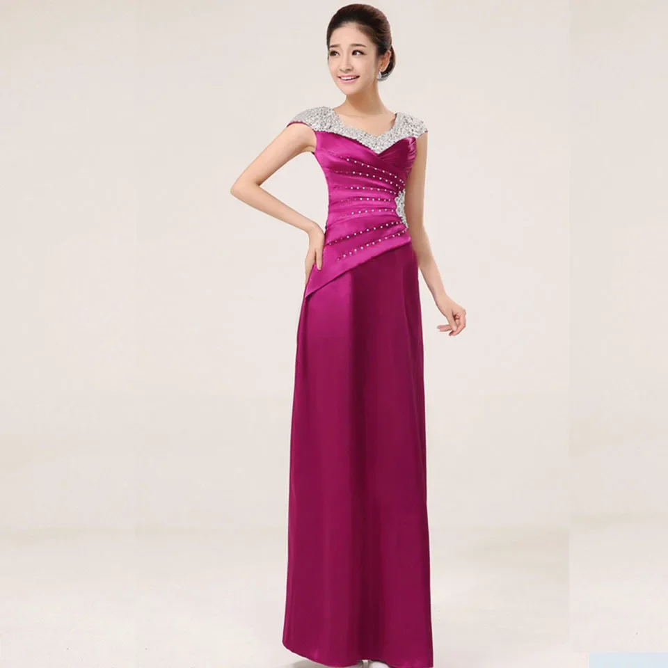 2024 Classic Elegant Long Evening Dresses Cap Sleeve Beading Purple Party Dresses Plus Size Custom Made Floor-Length