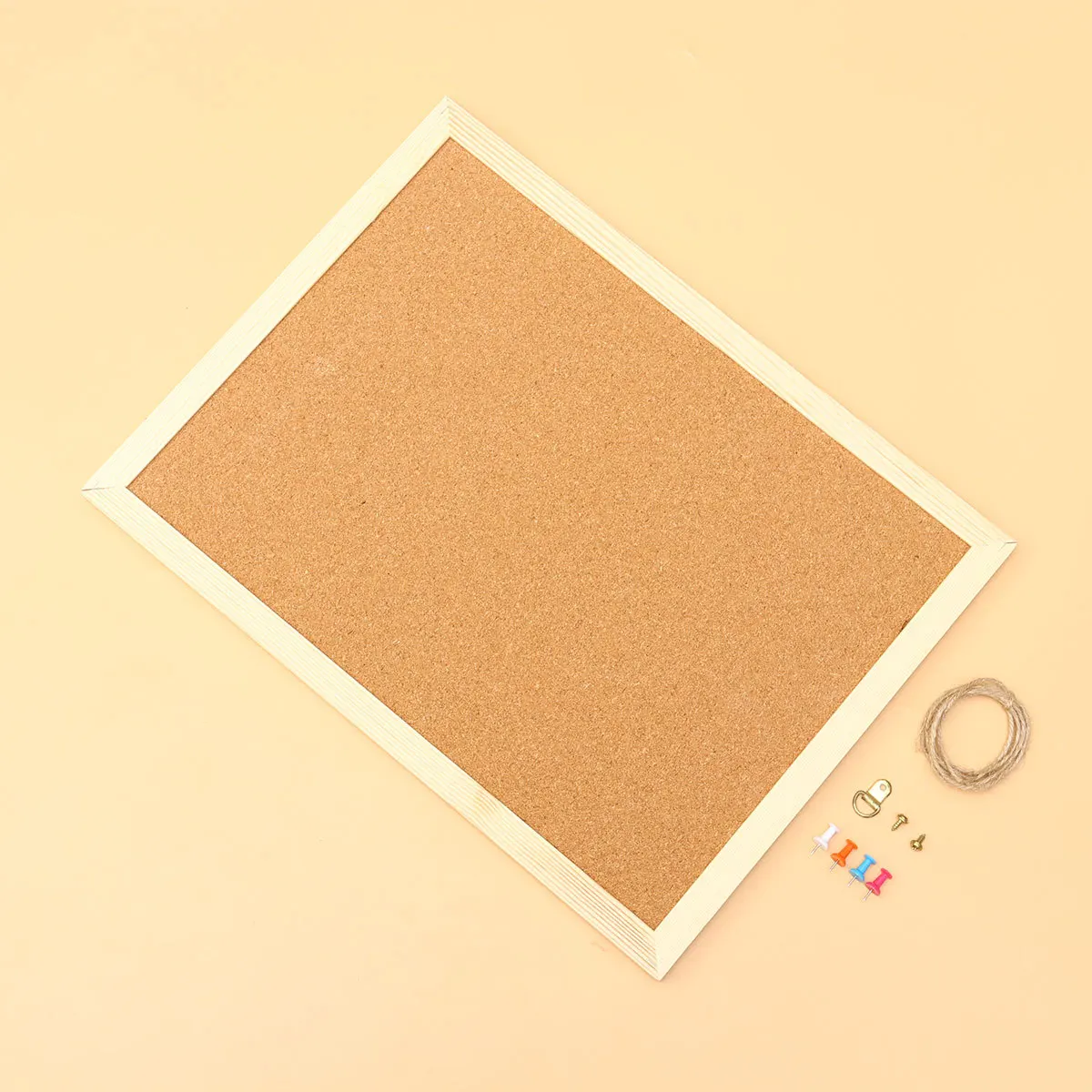 Soft Cork Message Board Wooden Frame Versatile Photo Wall Bulletin Pin Memo Notice Board Home Office Light Brown