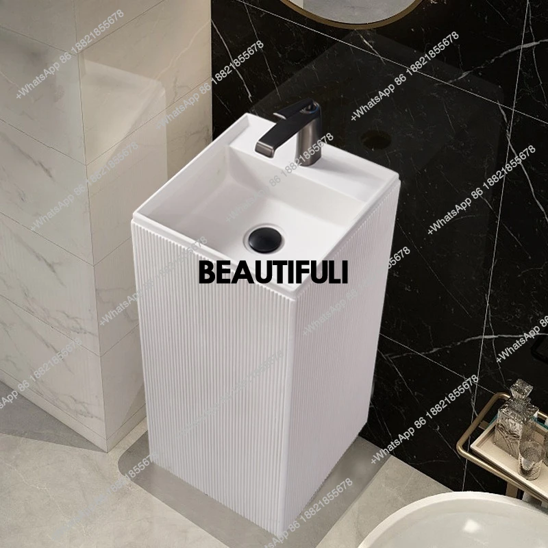 Column basin integrated wash basin artificial stone pillar basin outdoor garden art floor