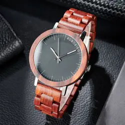 BOBO BIRD Red Sandalwood Orologio da Uomo Movimento al Quarzo Giapponese con Scatola di Legno Benvenuto all'ingrosso Dropshipping