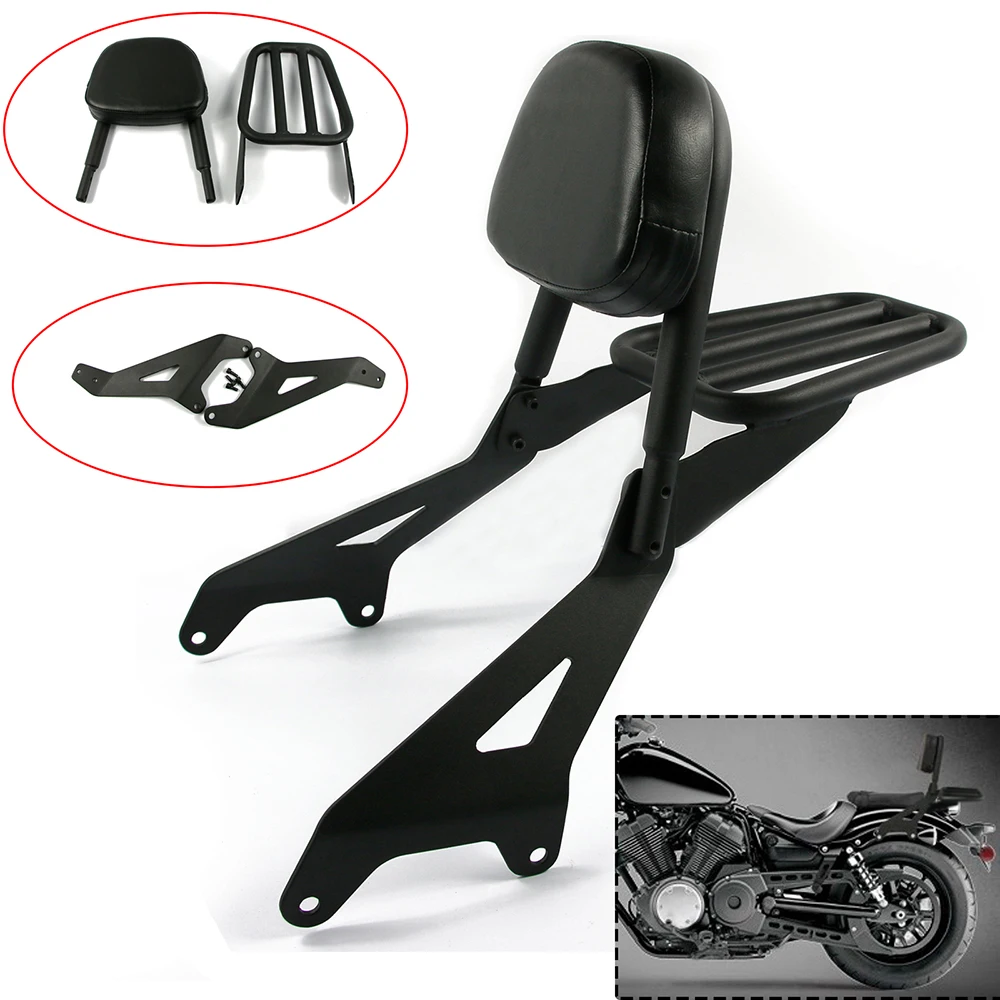 

For Yamaha V Star Bolt XVS950 XV950 2013-2021 2020 Motorcycle Passenger Backrest Sissy Bar With Luggage Rack Detachable Backrest