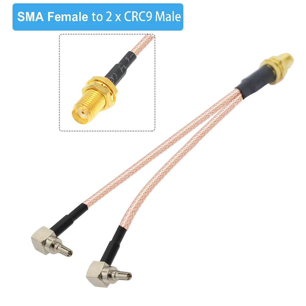 3G/4G/5G antenna SMA Female to Dual CRC9/TS9 Connector Y Type Splitter Combiner RF Coaxial Pigtail Cable for 3G 4G Modem router