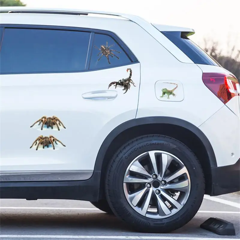 3D Spider Lizard Scorpion Car Sticker 3D Animal Pattern Vehicle Window Mirror Bumper Decal Decor Water-resistant High Stickiness