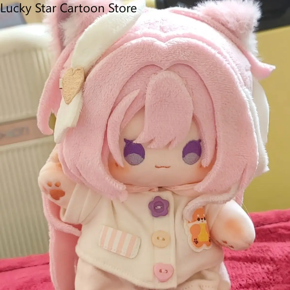 애니메이션 엘리시아 혼카이 임팩트 3 동물 귀 바디 드레스업 베개 옷 봉제 인형 피규어 크리스마스 선물 20cm 생일 선물