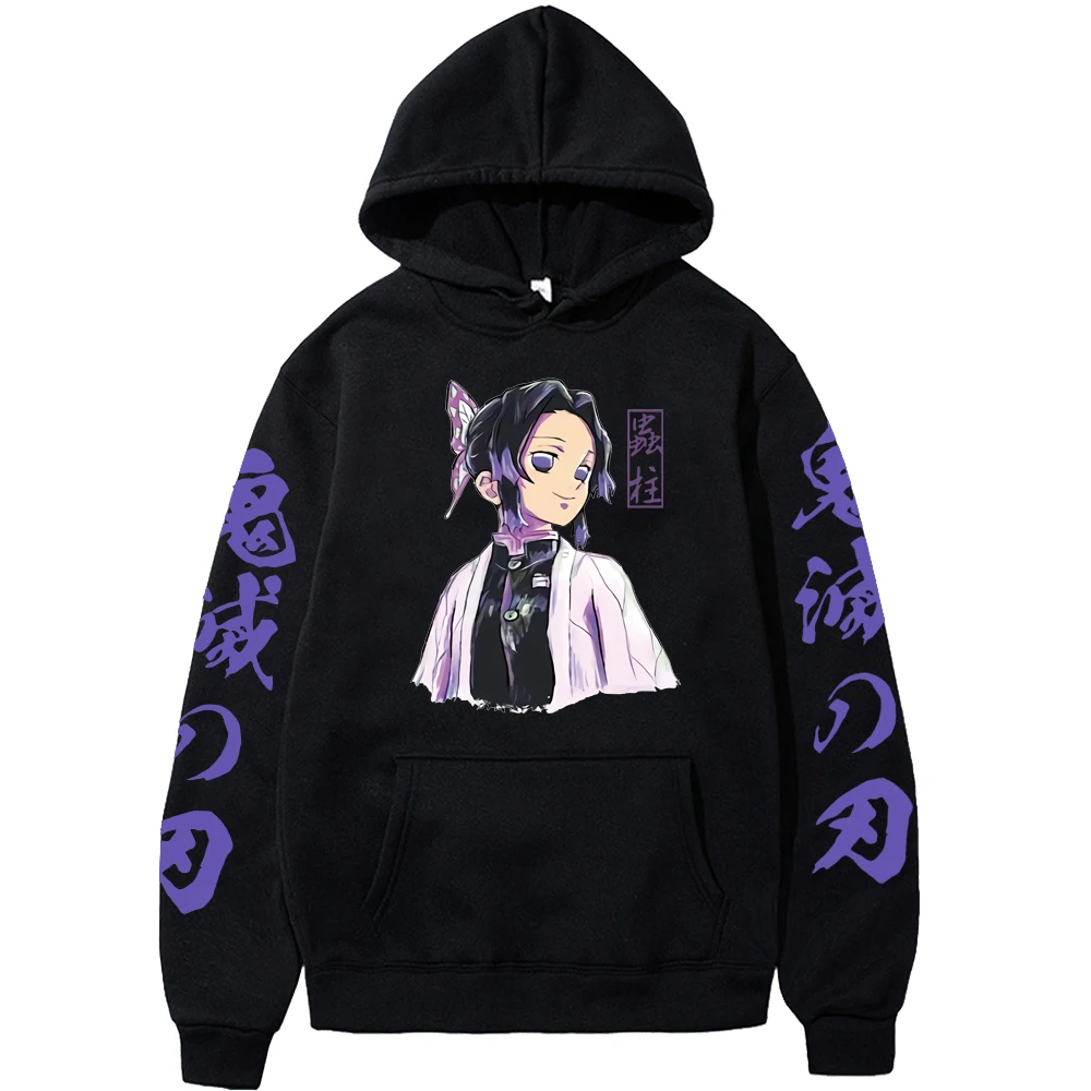 Japan Anime Demon Slayer Graphic Printed Hooded Women Hoodies Long Sleeve Plus Size Sweatshirt Harajuku Casual Girl Clothes Tops