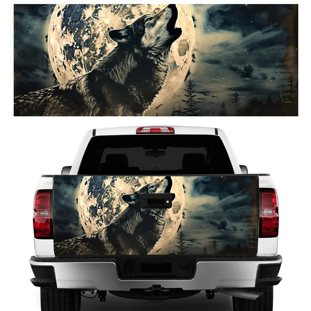 

Fantasy Moon Roaring Wolf Car Tail Trunk Protect Vinly Decal Auto Accessories DIY Hood Decoration Sticker for Off-road Pickup