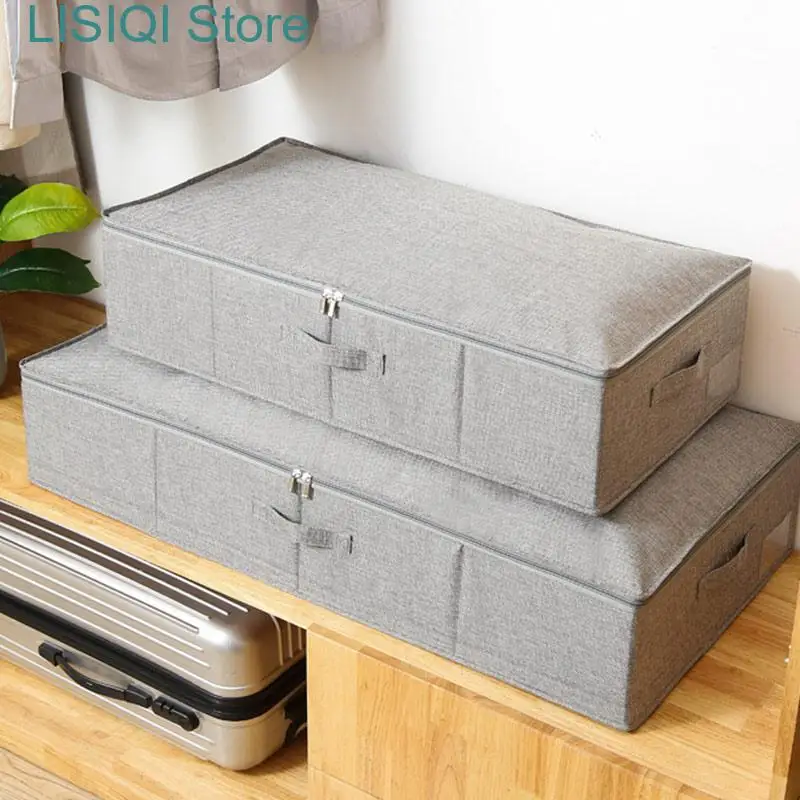 

New Under Bed Clothes Storage Box Shoes Quilts Dividers Clothing Blankets Organizers with Lid Dust Cover Containers Bags