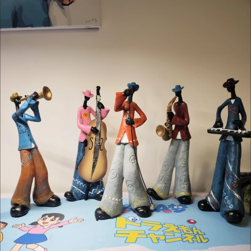 

European Creative Band Ornaments Art Musical Instruments Supermarket Display Props Music Figures Desktop Decoration