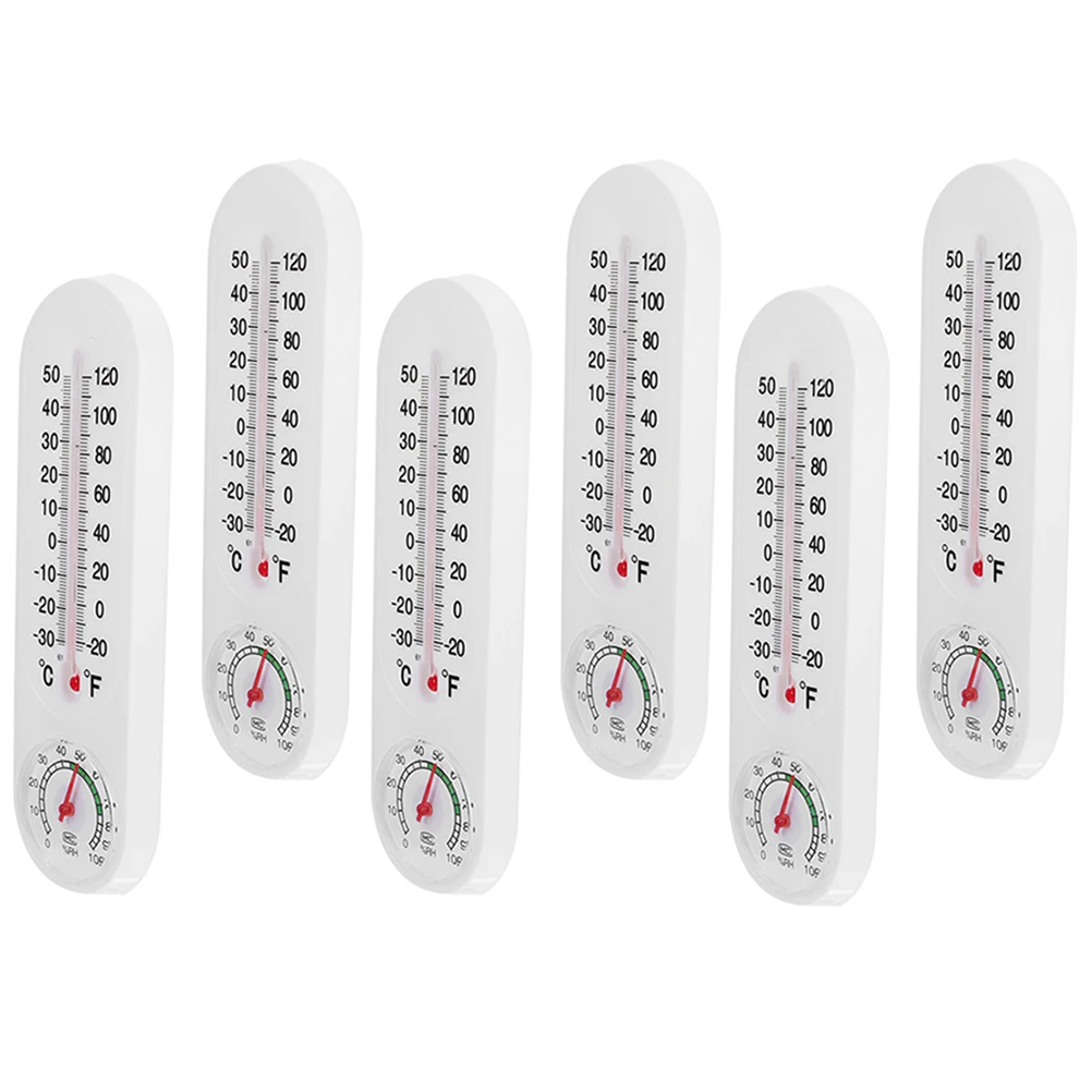 

6Pcs Plastic Thermometer Hygrometer Easy Install Indoor Outdoor Garden Sauna Weather Monitoring Tool Hanging Humidity Gauge