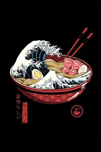 Póster de lienzo artístico impreso de gran Ramen, cultura japonesa, decoración de pared del hogar, imagen para sala de estar