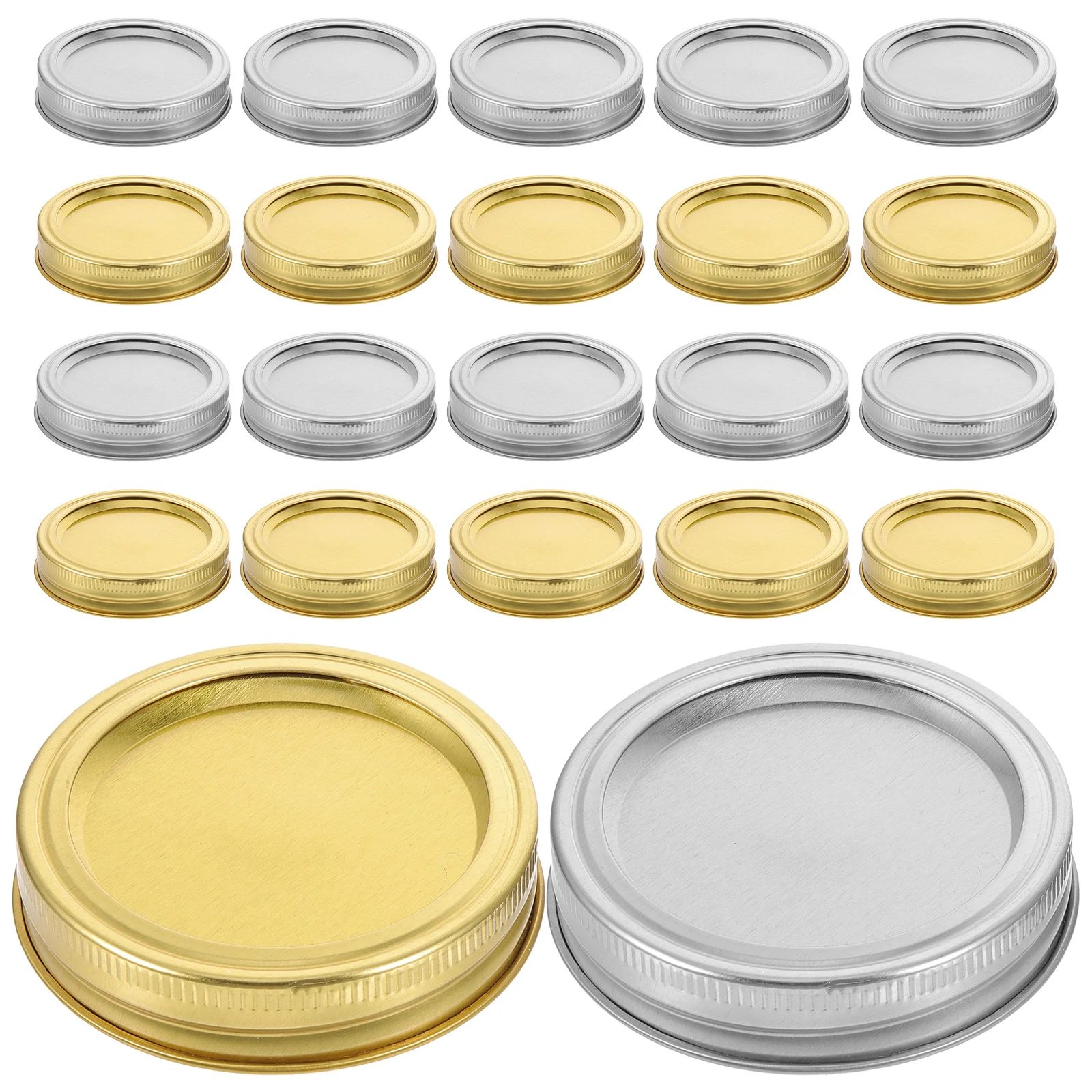 

24 Sets Wide Mouth Regular Mason Jar Lids Metal Storage Caps for Canning Jars Airtight LeakProof Practical Safe Useful