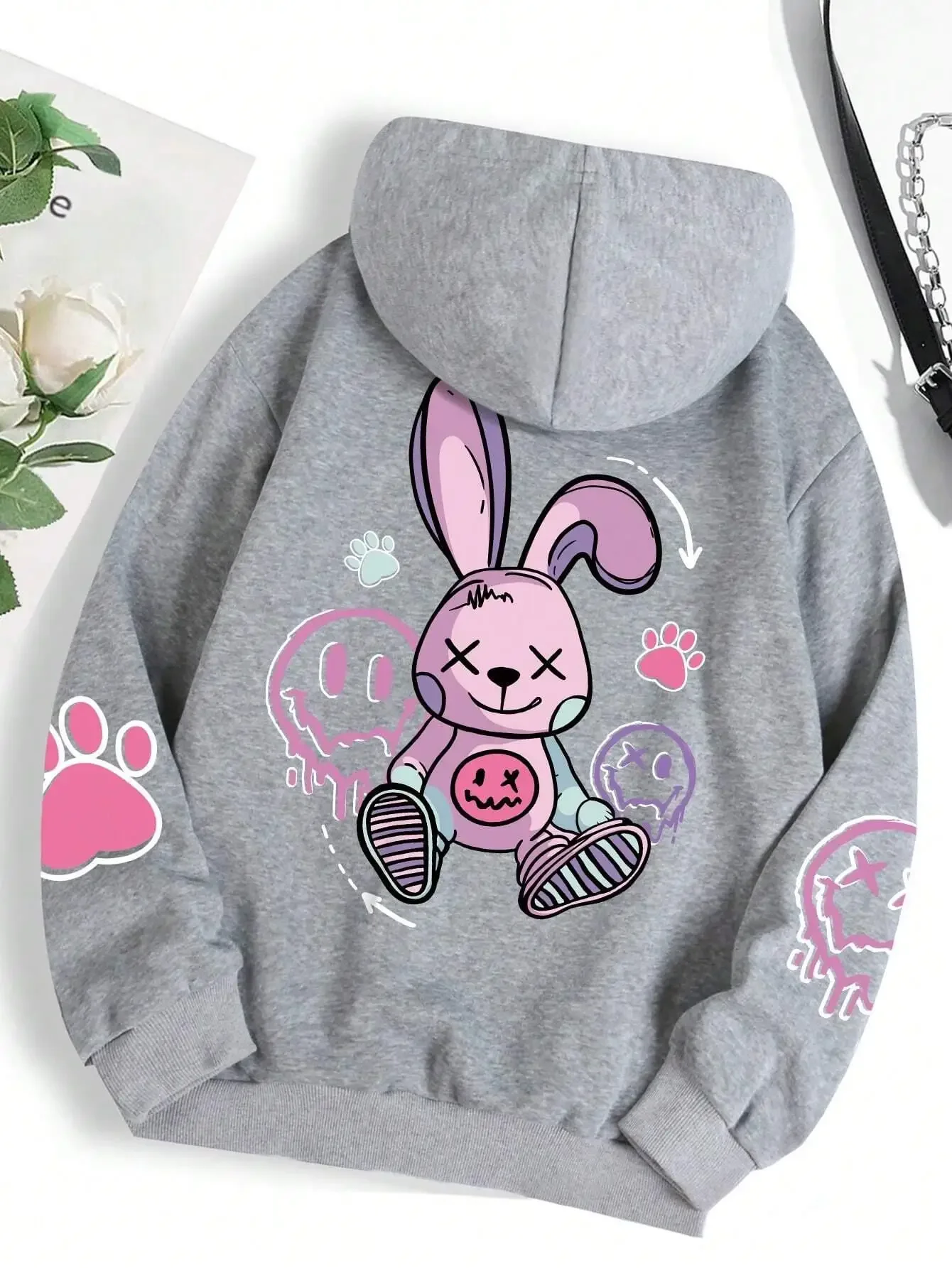 plus size Hip Hop Street Casual Printed Female Hoodies Fashion Hoodie Oversize Loose New Sweatshirts Autumn Warm Fleece Clothing