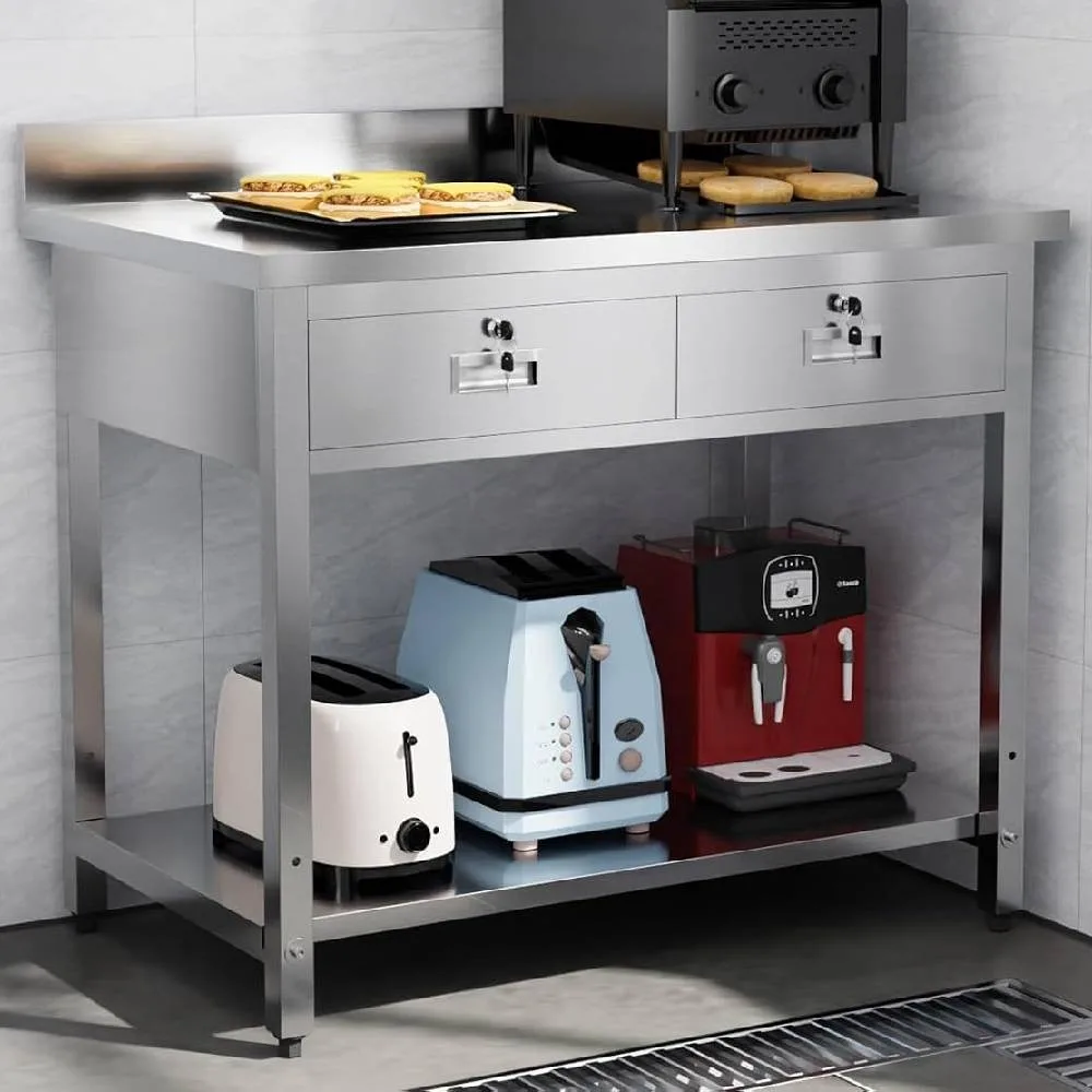 

Сверхмощный стол для приготовления и рабочего стола из нержавеющей стали размером 36 x 24 дюйма с подшкой, новый