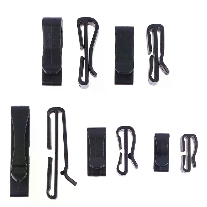 

10Pcs/Pack Quick Slip Keeper Buckle End Clip Slider Black For Camping Hiking Backpack Adjusting Strap Webbing 20-51mm